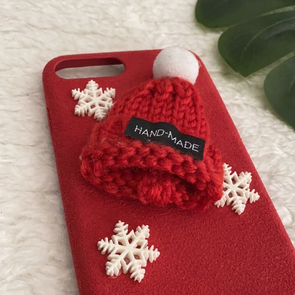 UO Red Holiday Winter Knit Hat iPhone 6/7/8 Case - Picture 2 of 2